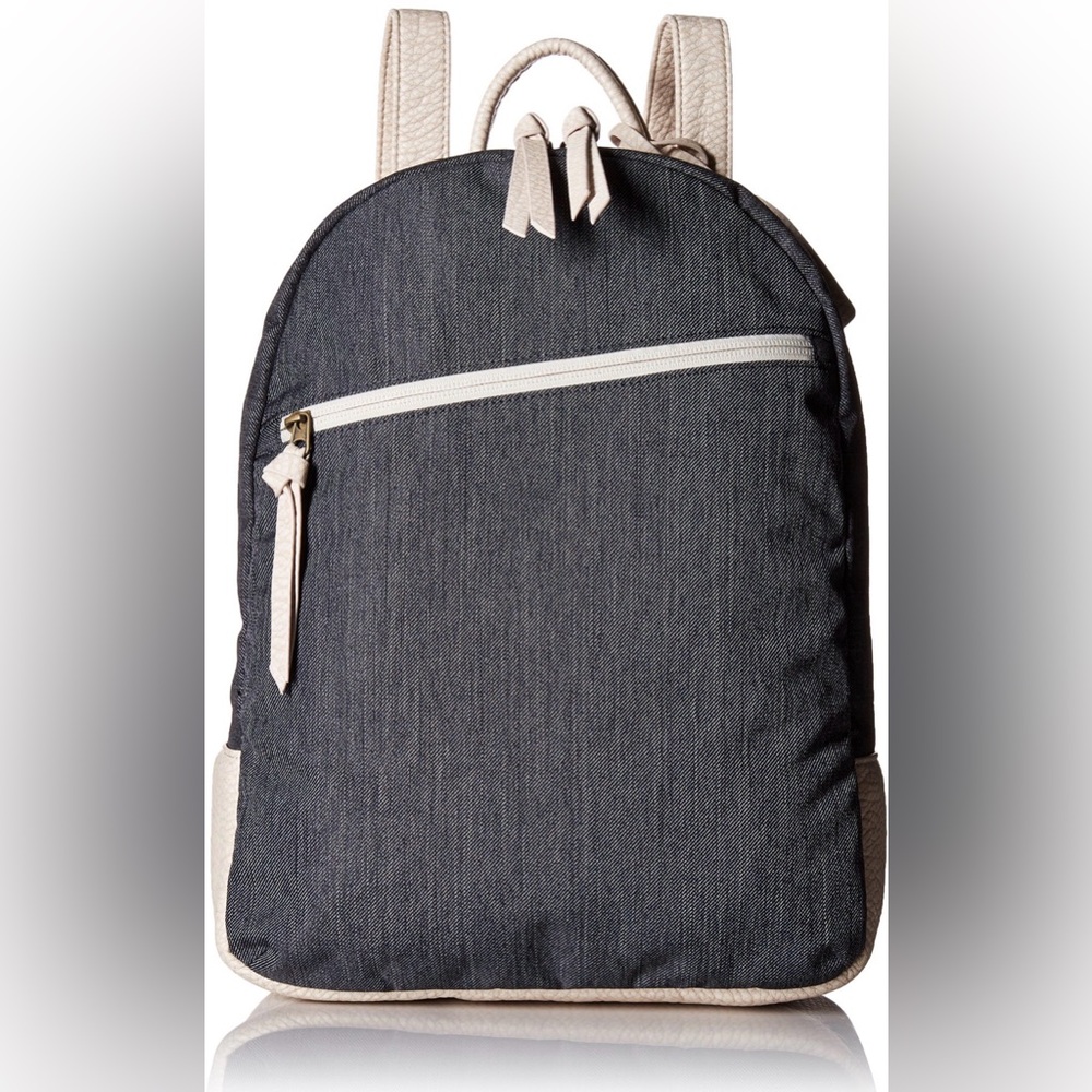 Pistil Denim Backpack Cream Faux Leather Trim Casual Women’s Bag USA Made